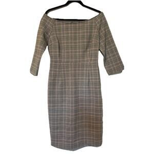 Zara Brown Checked Dress Large
